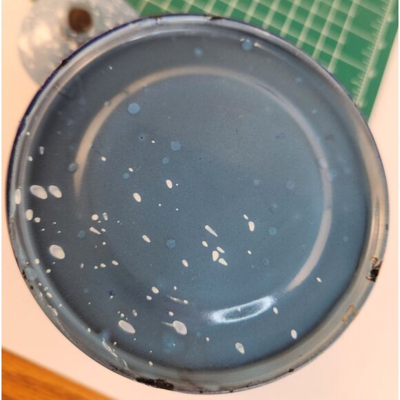 Enamelware Blue Speckled Coffee Pot Vintage Rustic Display Kitchen Decor - Picture 12 of 16